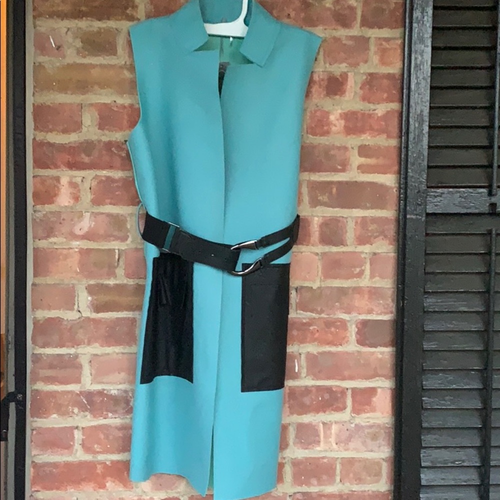 Gracia teal vest dress